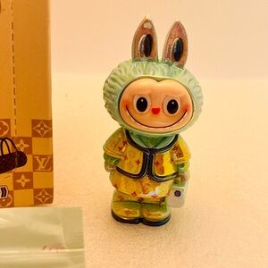 Designer Bunny Figurine Toy - Green and Yellow